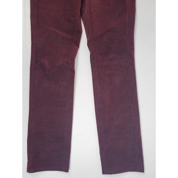 Theory H0804220 Navalane Casual‎ Velvet Maroon Stretch Back Zip Pants Womens 6 - Picture 3 of 12